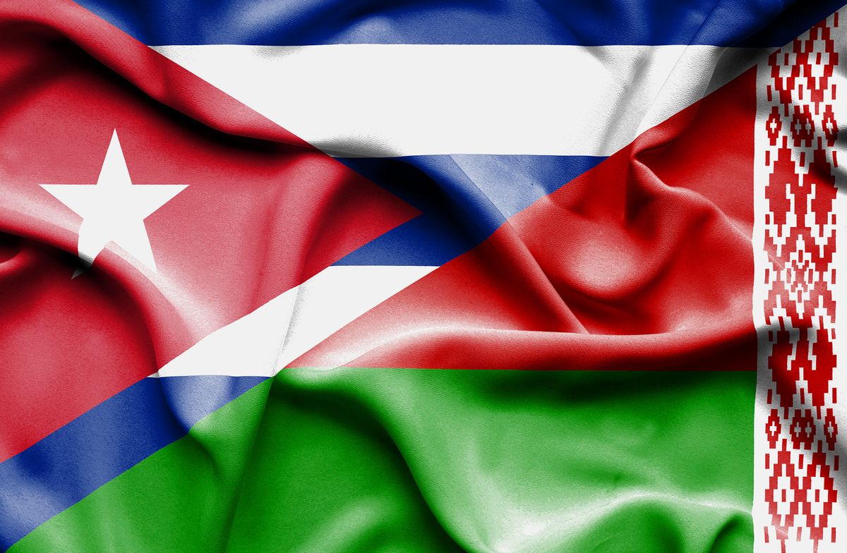 Waving flag of Belarus and Cuba
Waving flag of Belarus and Cuba