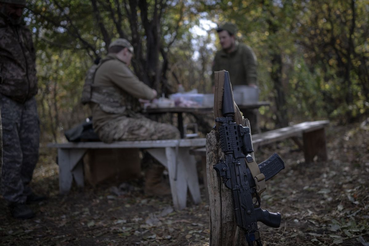 Ukrainian army personnel healthcare professionals at Avdiivka front       