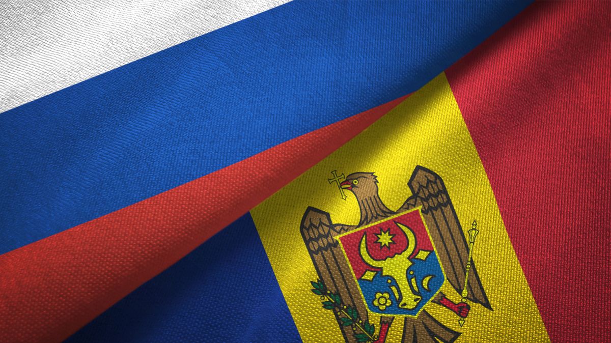 Moldova and Russia two flags together realations textile cloth fabric texture