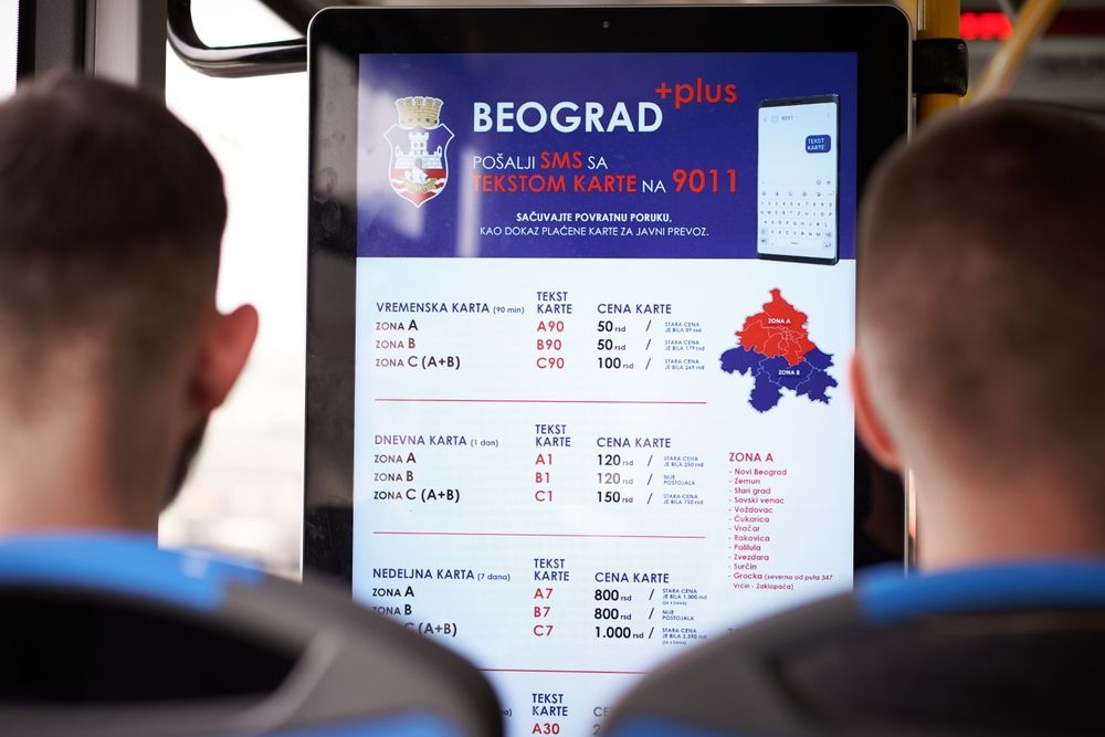 Belgrade,,Serbia-june,18,2023:,Passenger,Sits,Before,An,Information,Stand,About