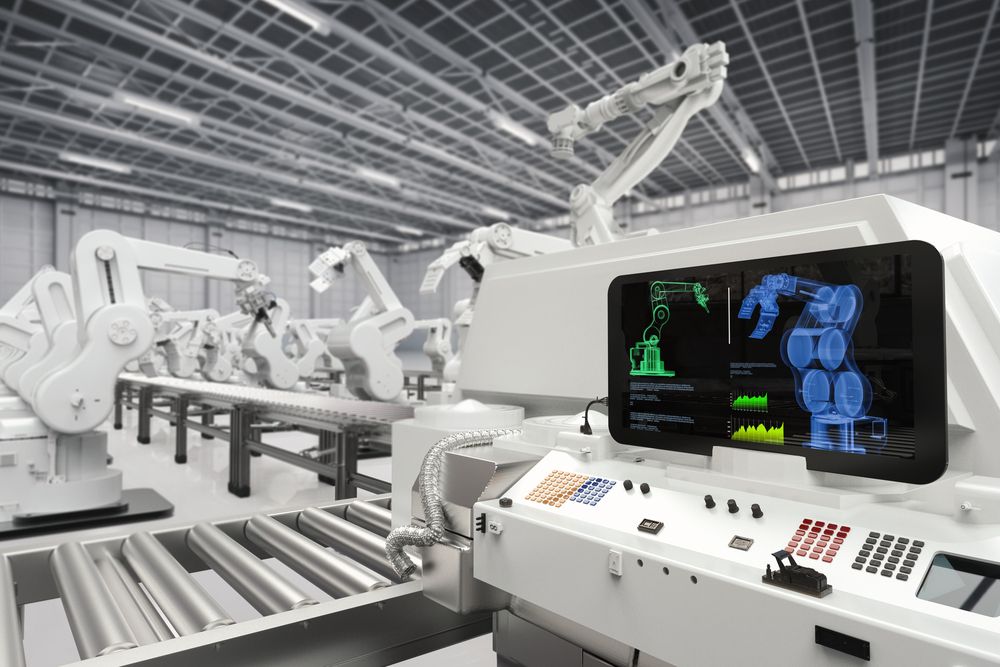 Automation,Industry,With,3d,Rendering,Monitor,Screen,With,Robotic,Arms