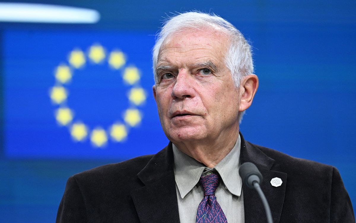 EU Foreign Policy Chief Josep Borrell speaks at a press conference in Brussels