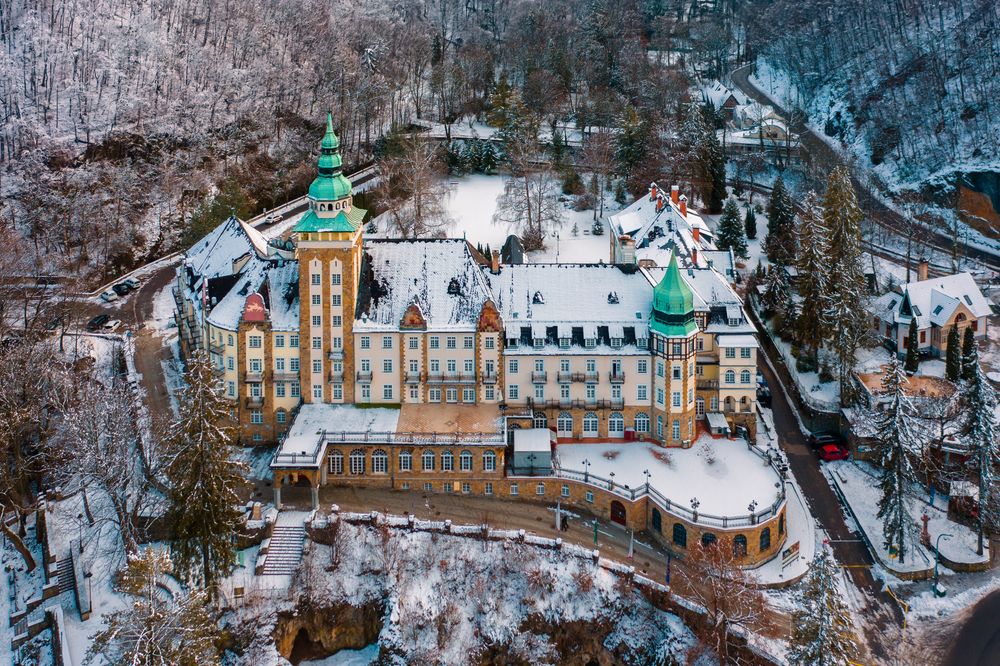 Lillafüred,,Hungary,-,Aerial,View,Of,The,Famous,Historical,Palace