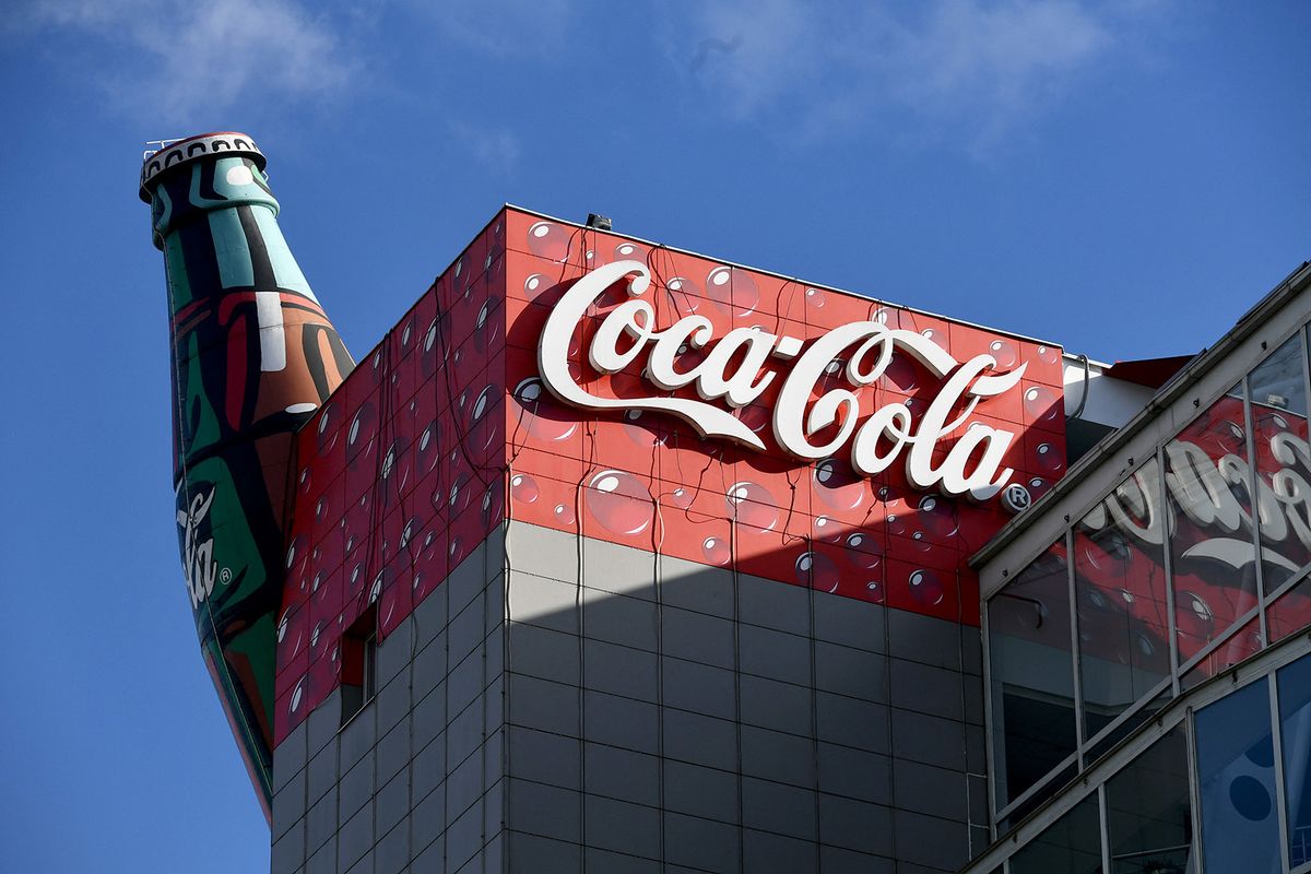 This photograph taken on November 8, 2023 shows a view of the Coca Cola headquarters in Zagreb, Croatia. The State Inspectorate ordered the removal of some Coca Cola products, after several cases of intoxication have been reported. (Photo by DENIS LOVROVIC / AFP)