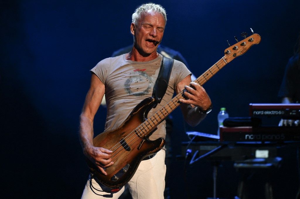 Sting My Songs Tour 2023Sting during the My Songs Tour 2023, at Auditorium Parco della Musica, July 14th 2023 Rome, Italy (Photo by Domenico Cippitelli/NurPhoto) (Photo by Domenico Cippitelli / NurPhoto / NurPhoto via AFP)