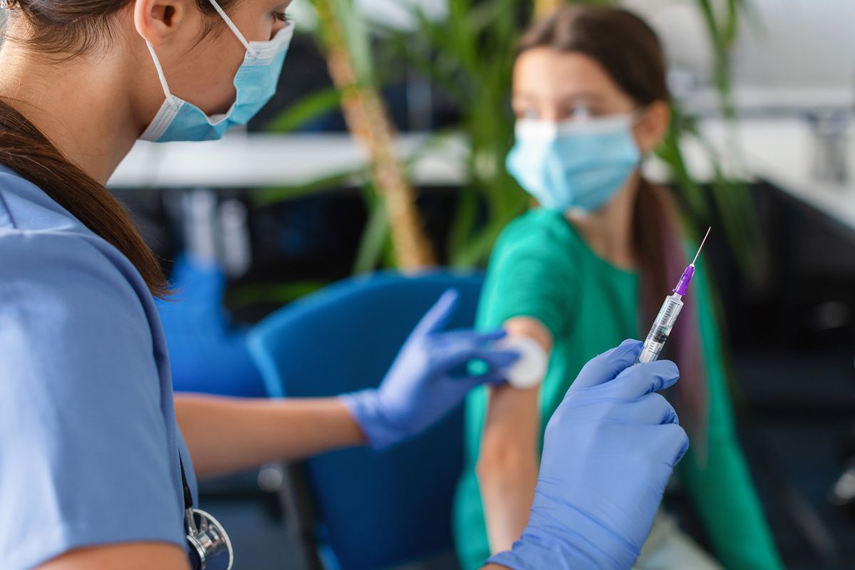 Covid,Vaccination,During,Global,Pandemic.,Adolescent,Girl,In,Face,Mask