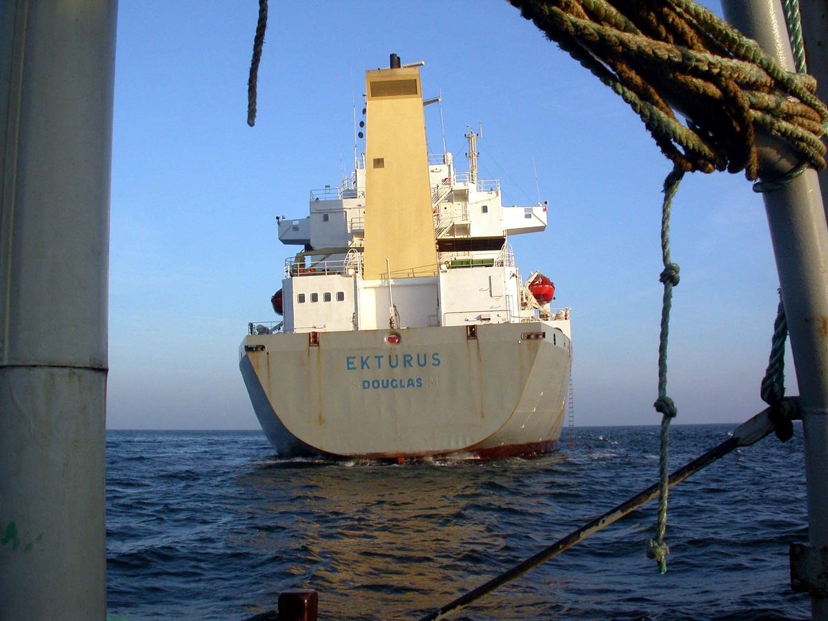 Oil tanker aground