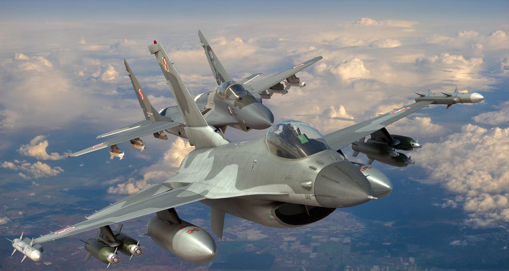 Szczecin,poland-october,2020:lockheed,Martin,F-16,Of,The,Polish,Air,Force,In