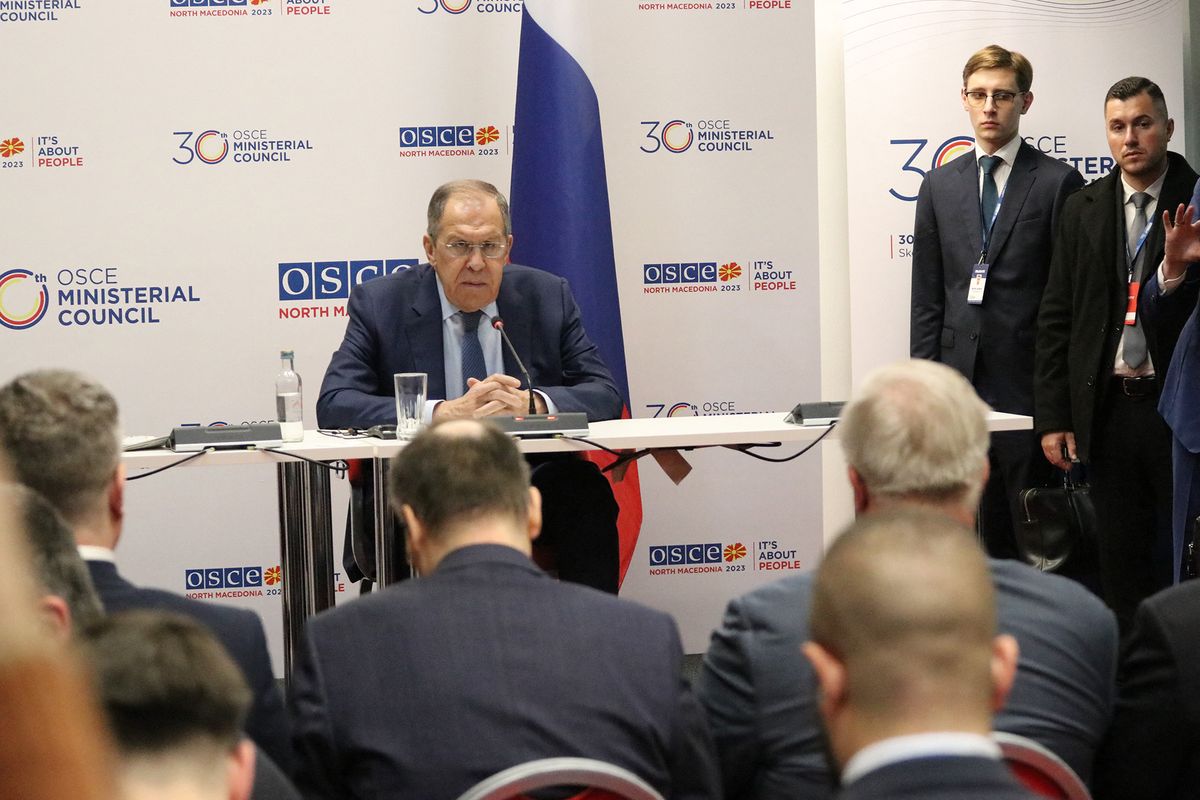 Russian Foreign Minister Lavrov holds a press conference in North Macedonia