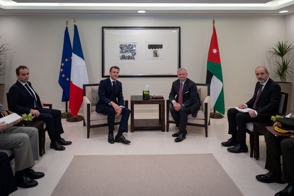 French President Emmanuel Macron in Jordan
