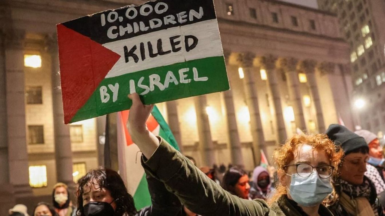 Pro-Palestinian protesters swarm Zuccotti Park, World Trade Center and Wall Street in New York City