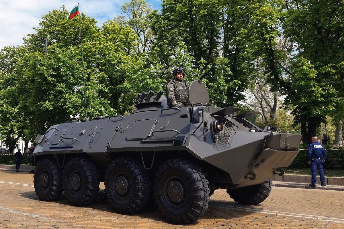 Sofia,,Bulgaria,-,6,May,,2023:,Btr-60,Soviet,Eight-wheeled,Armoured
Sofia, Bulgaria - 6 May, 2023: BTR-60 Soviet eight-wheeled armoured personnel carriers (APCs) is seen during the Military parade which marks Bulgaria Army Day.