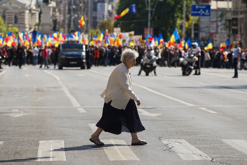 Bucharest,,Romania,-,October,02,,2022:,Elderly,Woman,Crosses,The