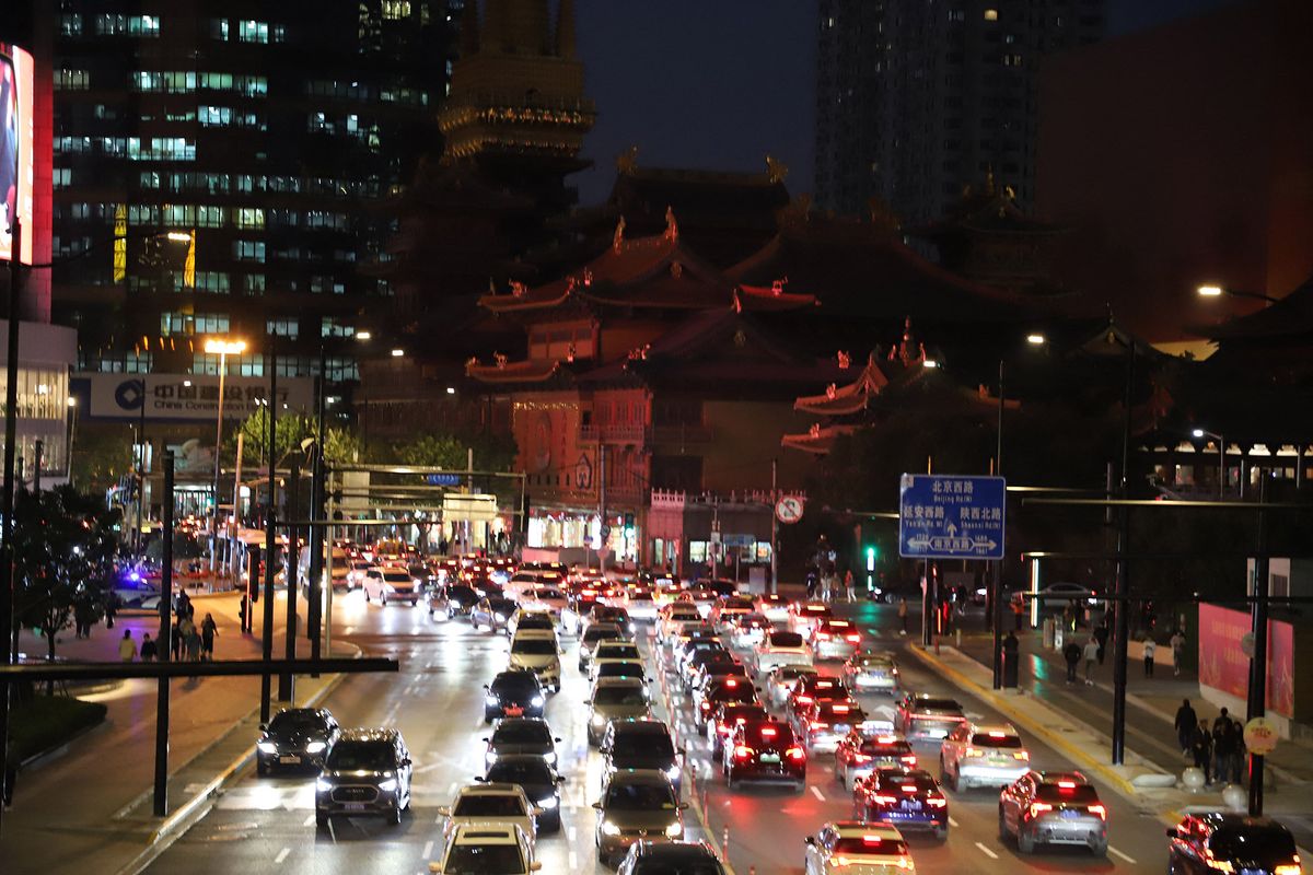 Traffic Peak in Shanghai
SHANGHAI, CHINA - NOVEMBER 6, 2023 - Traffic flows on the main line during rush hour in Shanghai, China, On the evening of November 6, 2023. (Photo by Costfoto/NurPhoto) (Photo by CFOTO / NurPhoto / NurPhoto via AFP)
