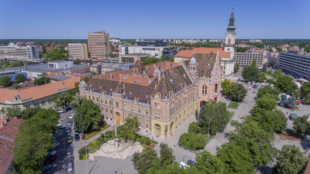 Aerial,Photo,From,A,Drone,Shows,The,Town,Hall,In