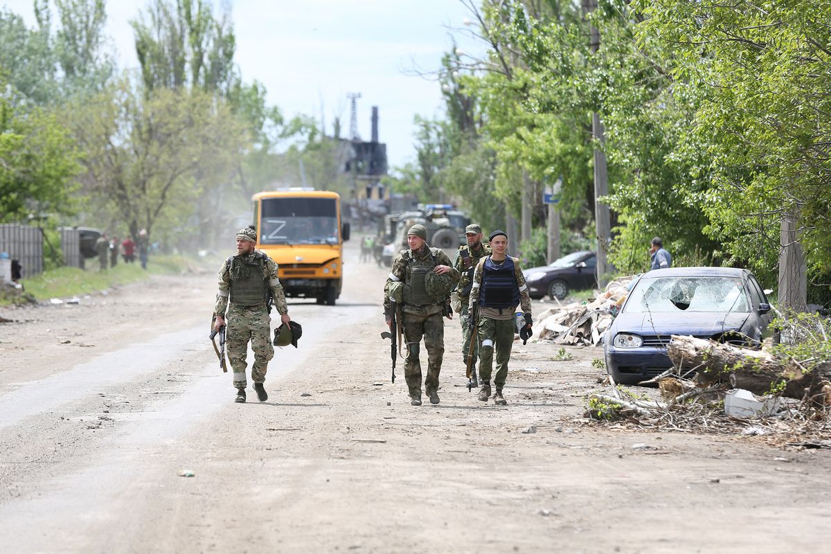 Members of Azov battalion surrender in Mariupol