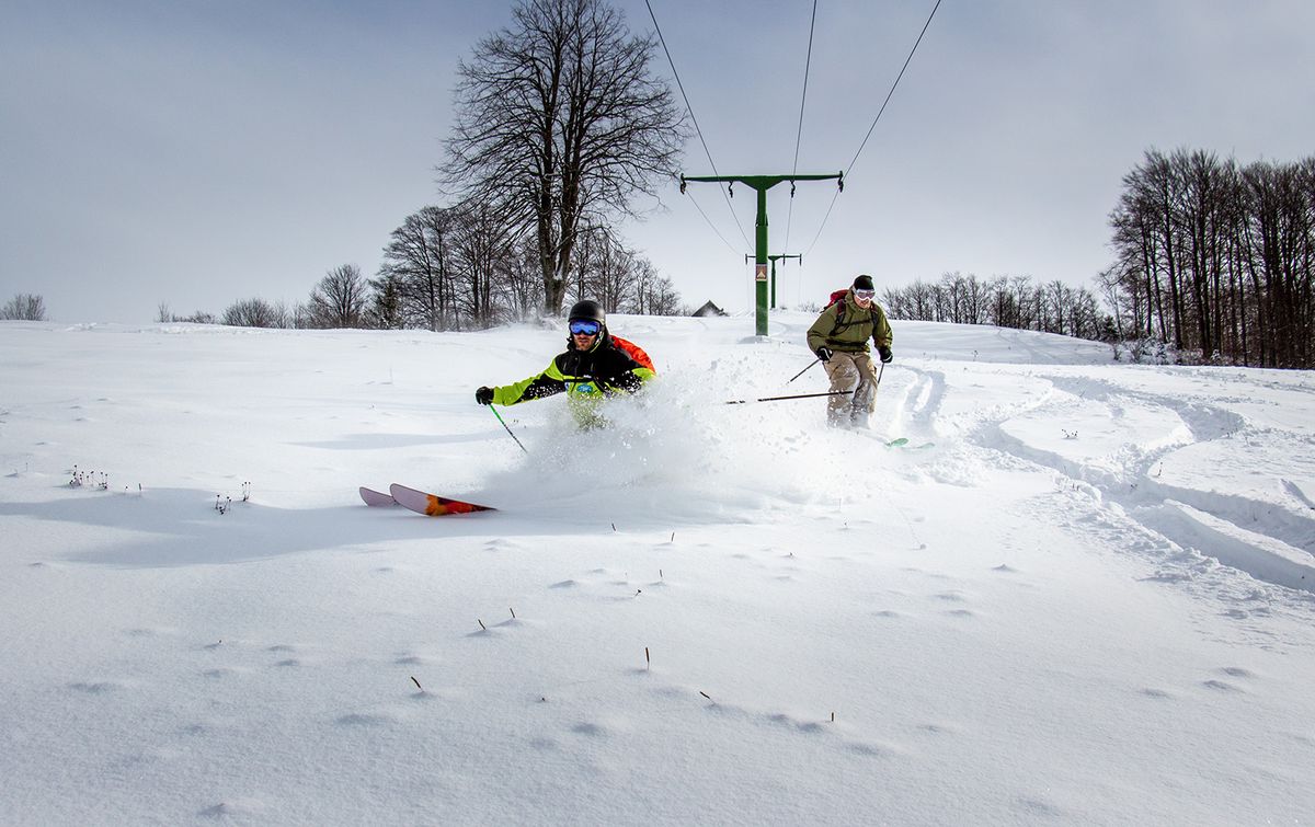 Freeride,Skiing,In,Slovenia.