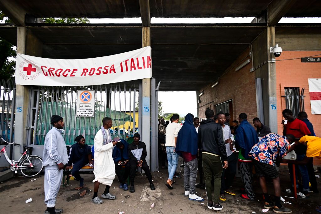 Red Cross Refugee Center In Turin