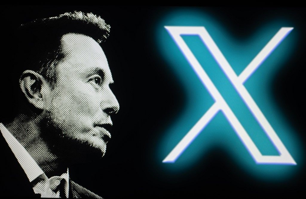 X Social Media - Elon Musk -  Photo IllustrationThe new Twitter logo, rebranded as X, is being displayed on a screen alongside Elon Musk in this photo illustration in Brussels, Belgium, on November 27, 2023. (Photo by Jonathan Raa/NurPhoto)