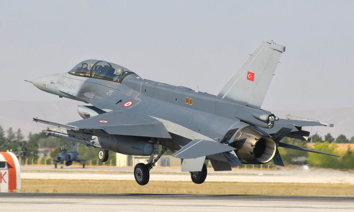Turkish Air Force F-16 during Exercise Anatolian Eagle at Albacete Air Base, Spain.