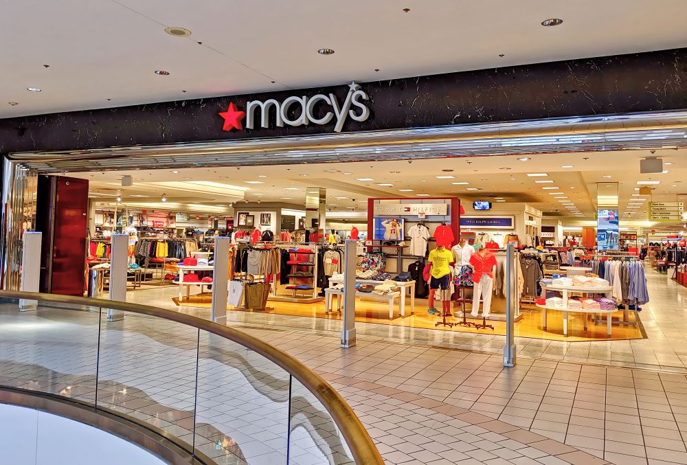 Macy's,Retailer,Storefront,Entrance,Shopping,Mall,Top,Level,,Saugus,Massachusetts