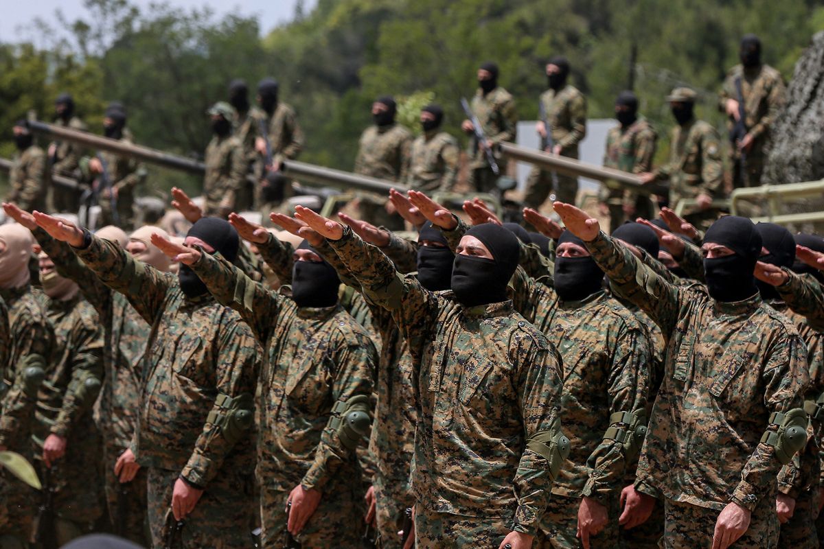 Hezbollah fighters exercise in Lebanon