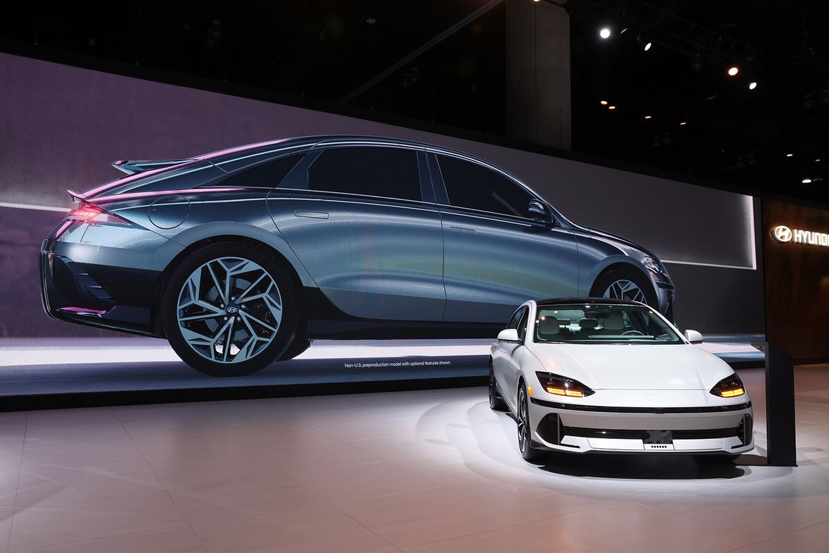 Cars Are Put On Display At The 2022 Los Angeles Auto Show