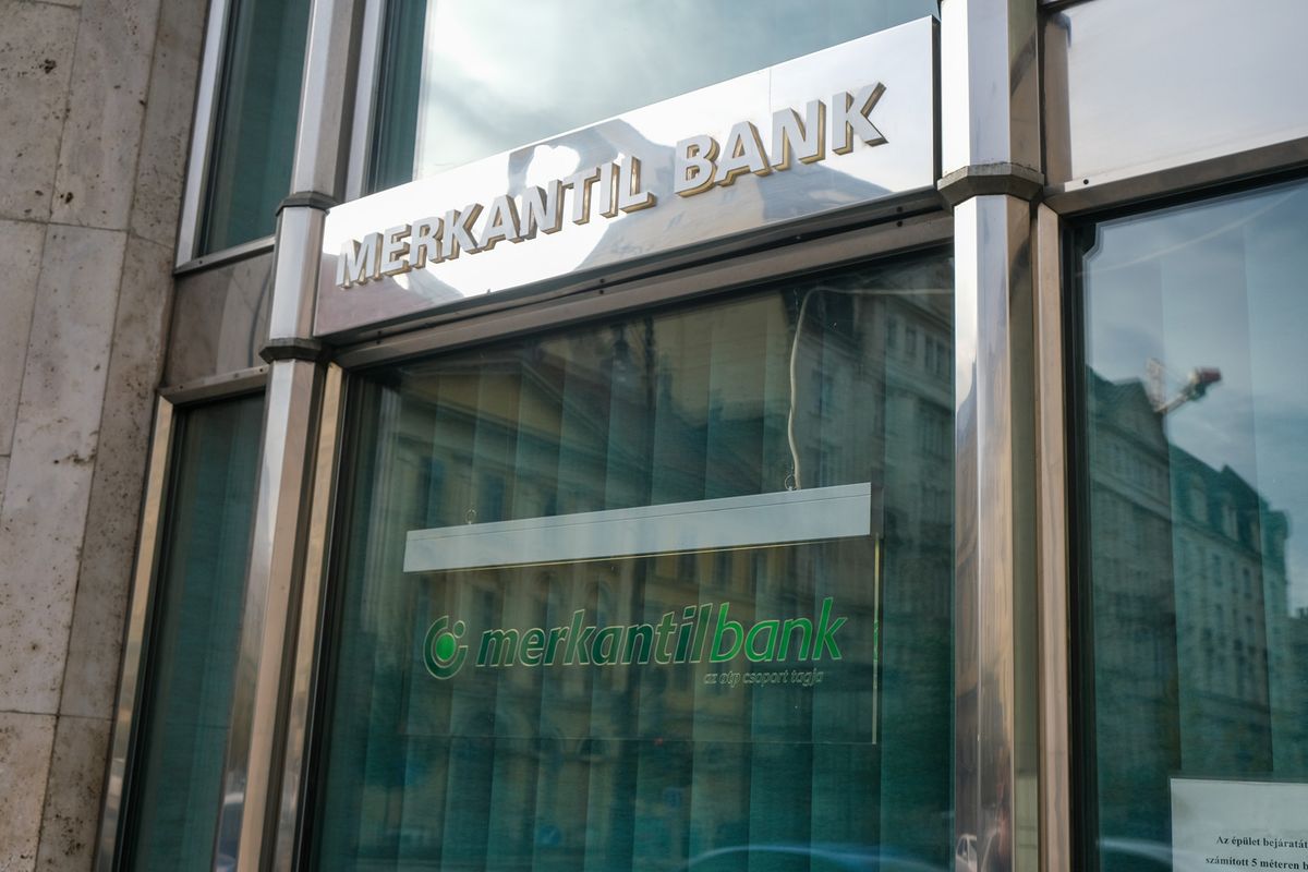 Budapest,,Hungary,-,1,November,2021:,Merkantil,Bank,Sign,,Illustrative