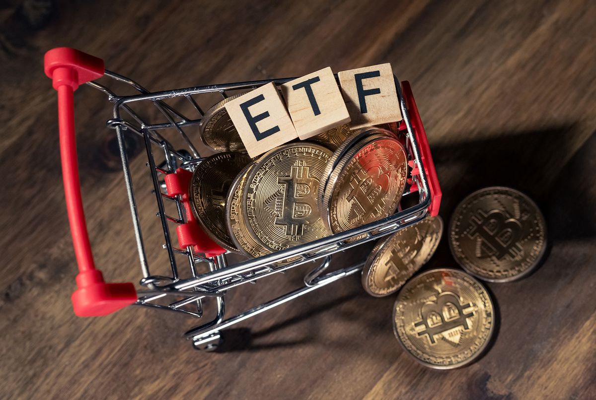 befektetés, Bitcoin,Cryptocurrency,Etf,,Exchange,Traded,Funds,Concept