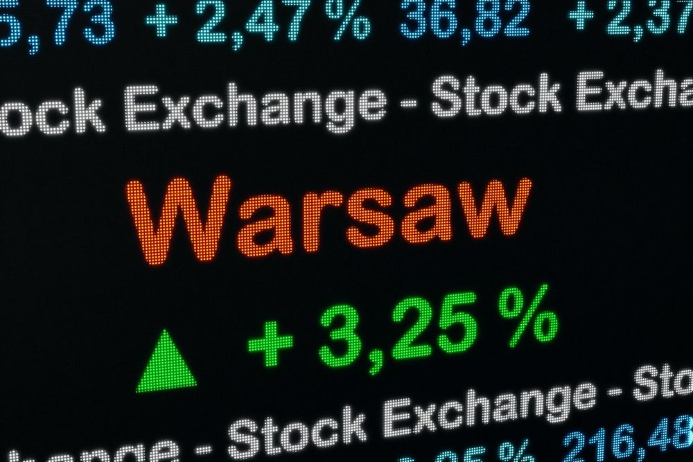 Warsaw,Stock,Exchange,Moving,Up.,Poland,,Warsaw,Positive,Stock,Market