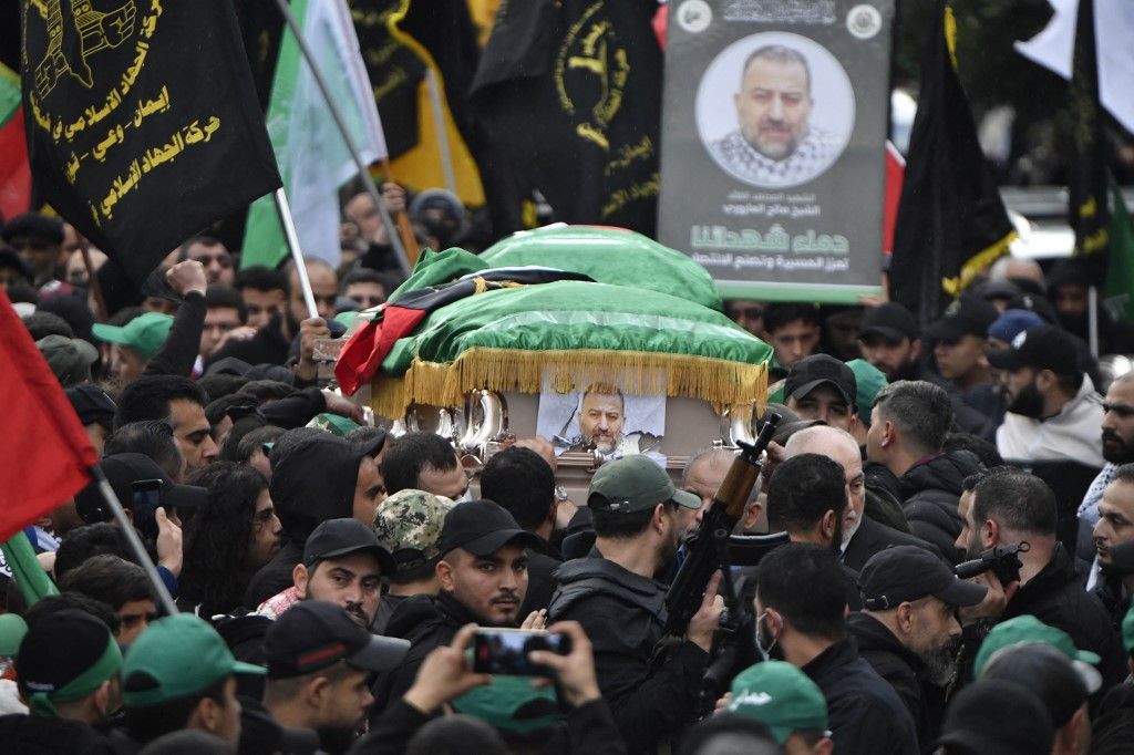 Funeral of Hamas deputy chief Saleh al-Arouri