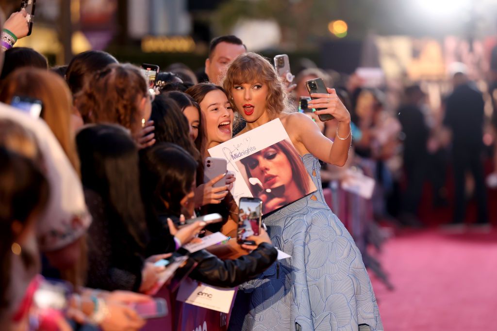 "Taylor Swift: The Eras Tour" Concert Movie World PremiereLOS ANGELES, CALIFORNIA - OCTOBER 11: Taylor Swift attends the "Taylor Swift: The Eras Tour" Concert Movie World Premiere at AMC The Grove 14 on October 11, 2023 in Los Angeles, California. (Photo by John Shearer/Getty Images for TAS)