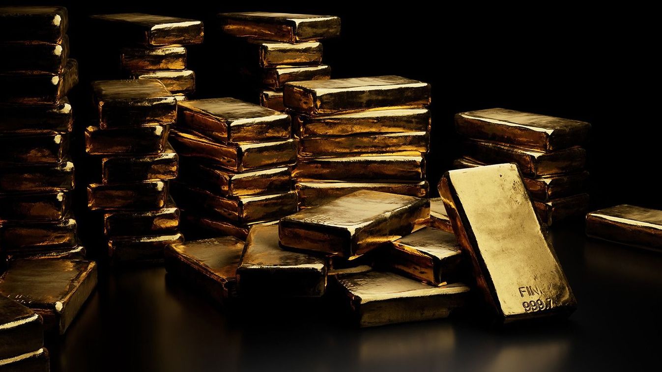 Stacks,Of,Pure,Gold,Bar,On,Dark,Background.,Represent,Business