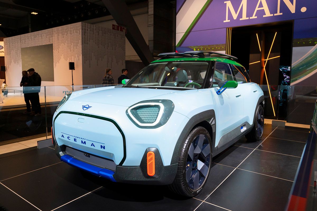 Mini Concept Aceman crossover concept car on display at Brussels Expo on January 13, 2023 in Brussels, Belgium. (Photo by Sjoerd van der Wal/Getty Images)