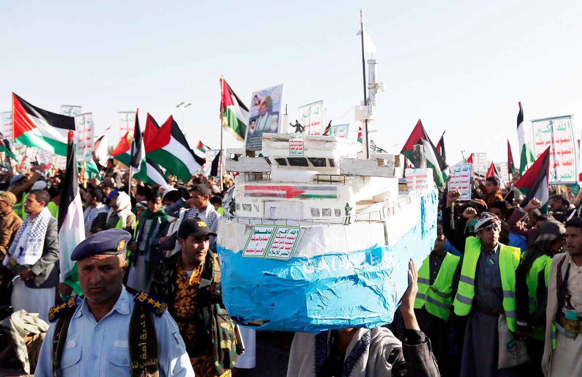 Anti-US Maritime Coalition And Pro-Palestinians Protest In Yemen
