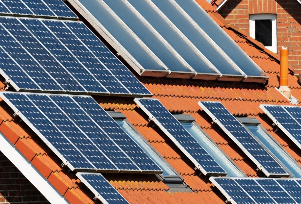 Solar panels on family house
