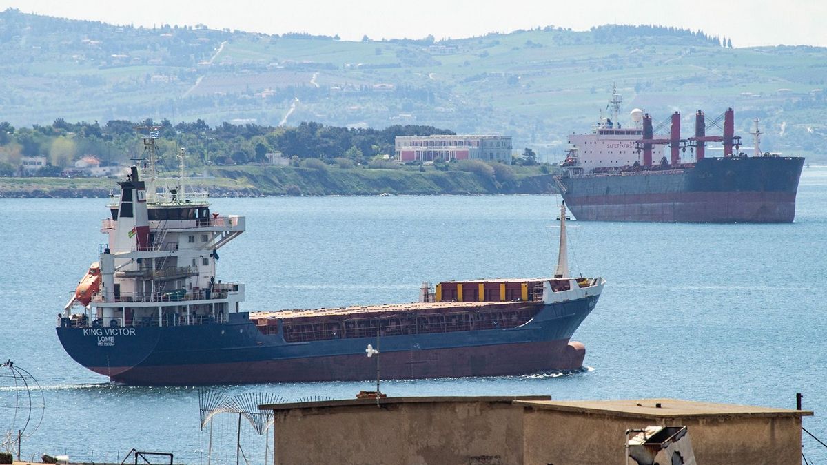 Freight Vessels In Thermaikos Gulf, Thessaloniki