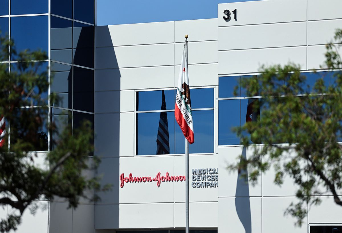 IRVINE, CALIFORNIA - OCTOBER 17: Johnson & Johnson company offices are viewed on October 17, 2023 in Irvine, California. Johnson & Johnson beat Wall Street’s quarterly revenue and earnings estimates as sales in its pharmaceutical and medical devices businesses grew. (Photo by Mario Tama/Getty Images)