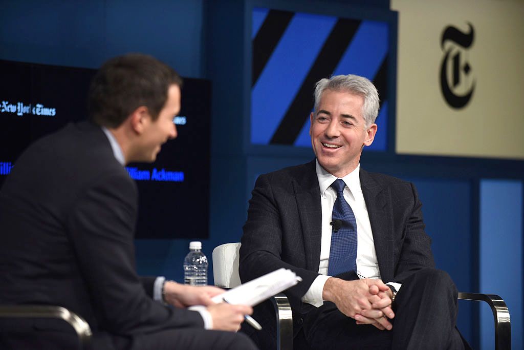 2016 DealBook Conference
NEW YORK, NY - NOVEMBER 10:  Editor at Large and Columnist for The New York Times Andrew Ross Sorkin and CEO and Portfolio Manager Pershing Square Capital Management L.P. William Ackman speak at The New York Times DealBook Conference at Jazz at Lincoln Center on November 10, 2016 in New York City.  (Photo by Bryan Bedder/Getty Images for The New York Times )