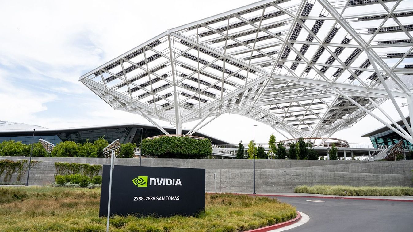 Nvidia headquarters in Santa Clara, California, US, on Monday, June 5, 2023. Nvidia Corp., suddenly at the core of the world's most important technology, owns 80% of the market for a particular kind of chip called a data-center accelerator, and the current wait time for one of its AI processors is eight months. Photographer: Marlena Sloss/Bloomberg via Getty Images
