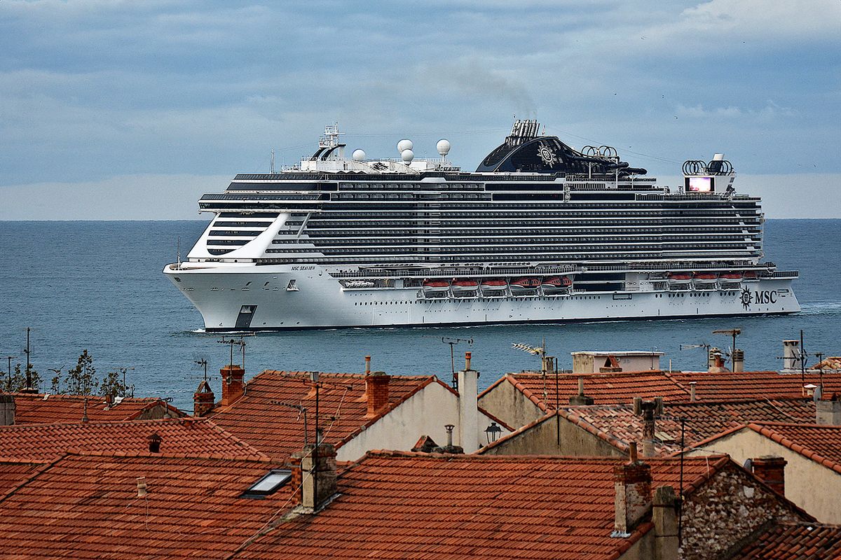 The passenger cruise ship MSC Seaview arrives at the French