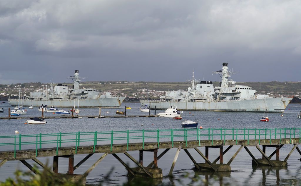 Royal NavyFormer Royal Navy Type 23 frigates HMS Montrose (left) and HMS Monmouth, moored at Portsmouth Harbour. Picture date: Friday November 3, 2023. (Photo by Andrew Matthews/PA Images via Getty Images)