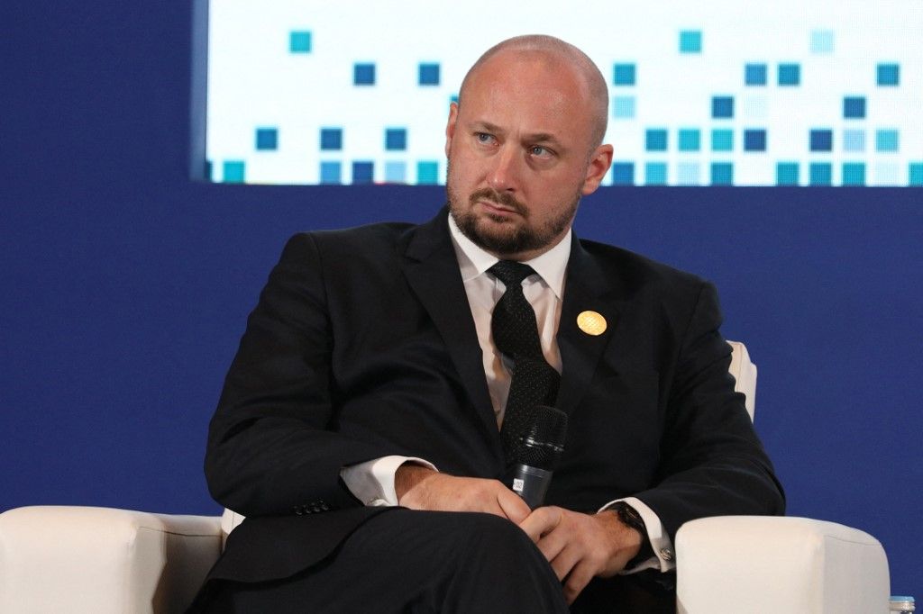 Poland's Secretary of State and Head of the National Security Bureau Jacek Siewiera attends a panel discussion on ‘Prospects for Peace in Ukraine’ during the Doha Forum in the Qatari capital on December 11, 2023. (Photo by SALIM MATRAMKOT / AFP)