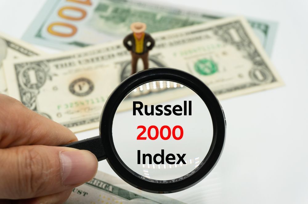 Russell,2000,Index.magnifying,Glass,Showing,The,Words.background,Of,Banknotes,And