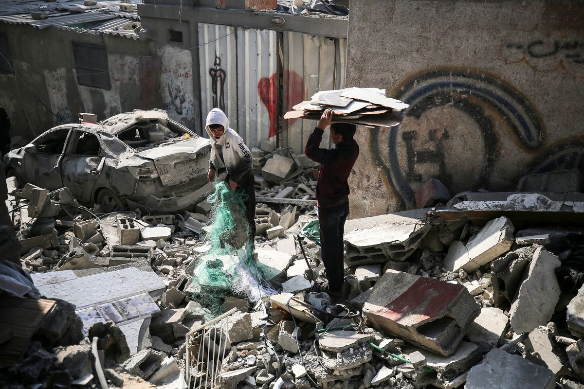 Aftermath Of Israeli Airstrike In Gaza, Palestine