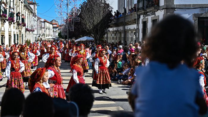 Portuguese Festival of Our Lady in Sorrow back after 2 years of pandemic Portuguese Festival of Our Lady in Sorrow back after 2 years of VIANA DO CASTELO, PORTUGAL- AUGUST 18: Hundreds of women dressed in traditional folk clothing from their regions walk together carrying their family gold during the Mordomia Parade part of the Festival of Our Lady in Sorrow in Viana do Castelo, Portugal on August 18, 2022. After 2 years break due to the COVID-19 pandemic, the biggest folk religious festival in Portugal gets back to the pre-pandemic formula, bringing one million visitors to the city during the 4 days celebrations. The Mordomia parade, one of the highlights of the festival, brings more than 700 women carrying their family gold through the city streets. This year it is estimated that the gold carried by the women estimates almost 100 million euros. Omar Marques / Anadolu Agency (Photo by Omar Marques / ANADOLU AGENCY / Anadolu via AFP)