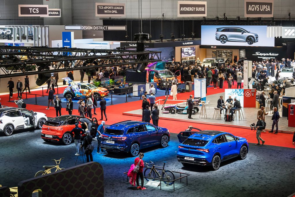 General view taken on February 26, 2024 during a press day of the Geneva International Motor Show in Geneva. (Photo by Fabrice COFFRINI / AFP)