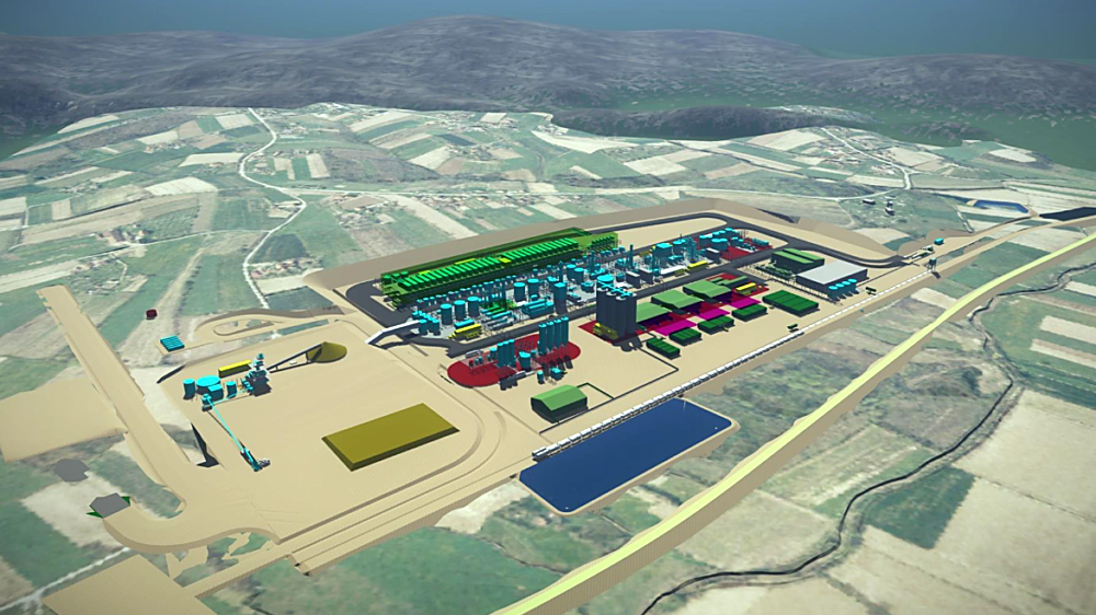 A Jadar-völgyben a Rio Tinto által korábban megtervezett bánya és feldolgozó-üzem 2021-es látványterve. Fotó forrása: Mining.com
küldött kép
