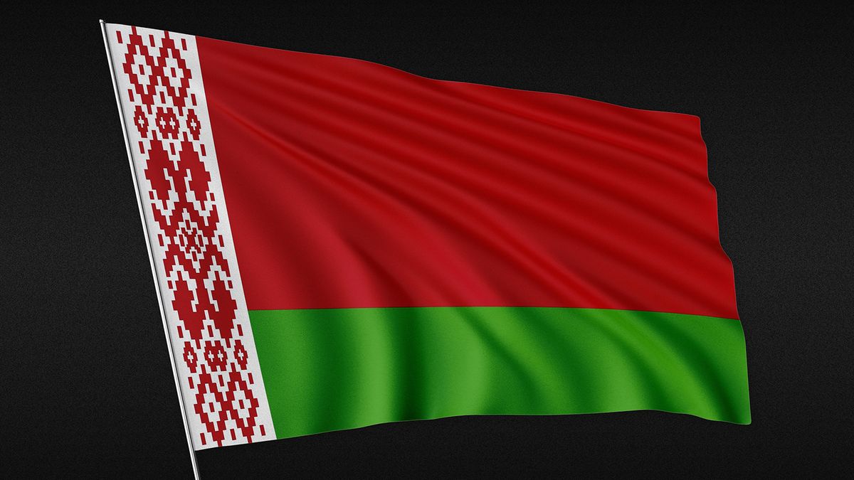 Belarus,Flag,Flying,,On,Textured,Black,Background