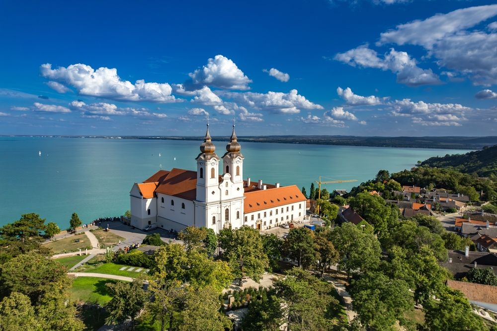 Tihany,,Hungary,-,Aerial,Panoramic,View,Of,The,Famous,Benedictine